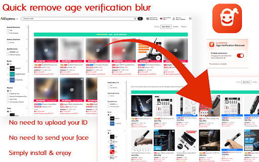 Aliexpress Age Verification Remover screenshot
