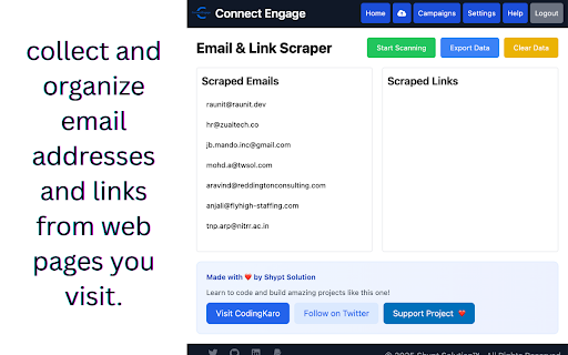 ConnectEngage - Email & Link Scraper screenshot