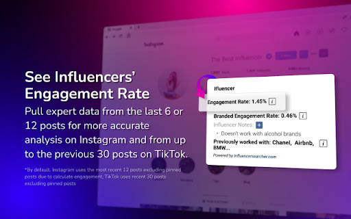 Influencer Searcher Engagement Calculator screenshot