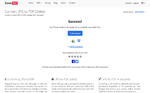 JPG to PDF screenshot