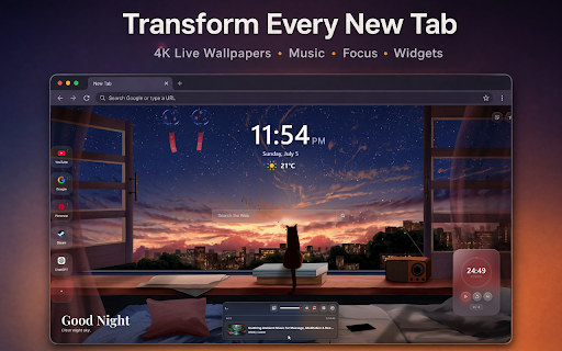 CW New Tab — Live Wallpapers & Widgets screenshot