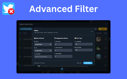 Delete Twitter Posts - Bulk Clean X Tweets screenshot