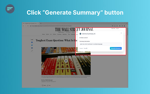 Gimme Summary - Get summary using ChatGPT AI screenshot