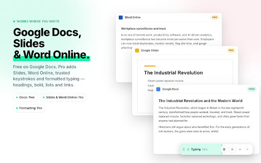 Auto Typer & Typing Simulator for Google Docs, Slides & Word — Duey.ai screenshot