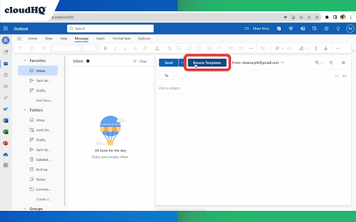 Outlook Email Templates by cloudHQ screenshot