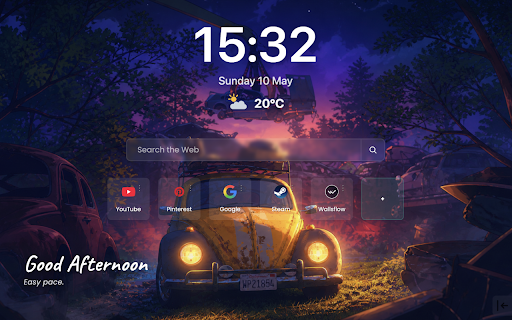 Wallsflow New Tab: Live Wallpapers, Widgets & Focus Music screenshot