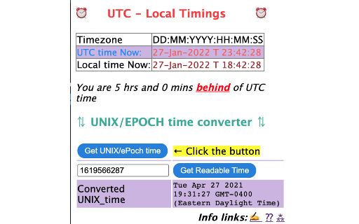 Time Viewer and UNIX time generator - uTiCh screenshot