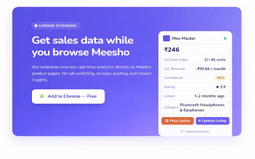 Mee Master - Seller Analytics & AI Tools screenshot