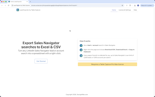 Lead Exporter by Table Capture screenshot