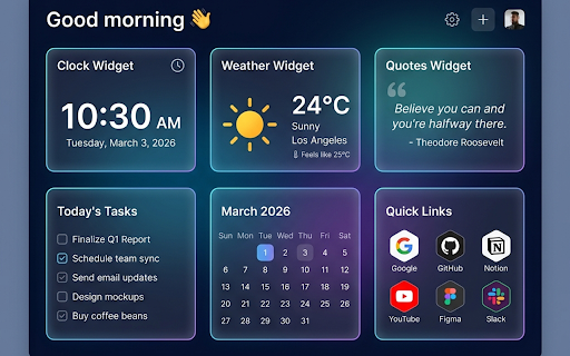 Smart Tab — Free New Tab Dashboard screenshot