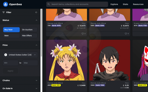 Shonen Junk - Rarity Tool screenshot