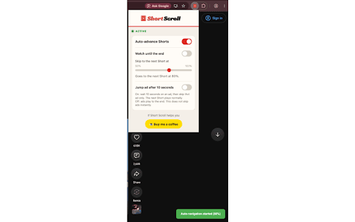 Short Scroll - YouTube Shorts Auto-Scroll screenshot