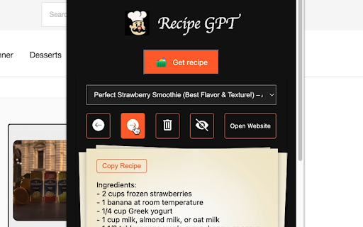RecipeGPT screenshot