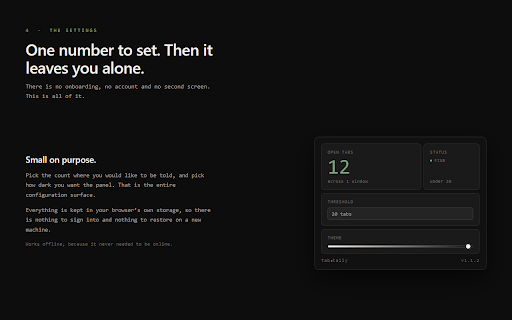 tab•tally — Open Tab Counter & Warning screenshot