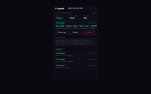 PageDiff — Website Change Tracker screenshot