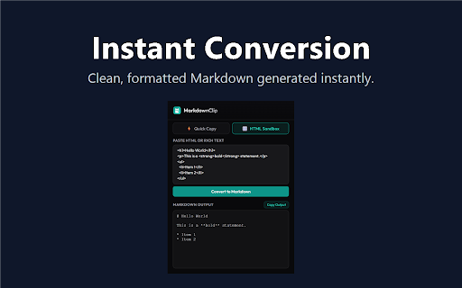 MarkdownClip - Smart Clipboard Converter screenshot