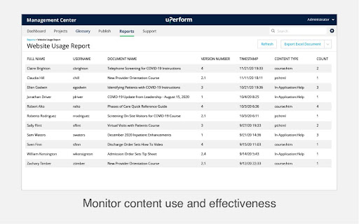 uPerform® In-application Help screenshot