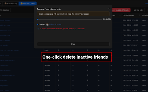 ESUIT | Remove Inactive Friends for Facebook™ screenshot