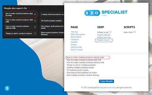 SEO Specialist Tasks screenshot