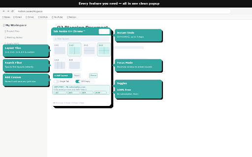 Tab Resize On Chrome™ screenshot