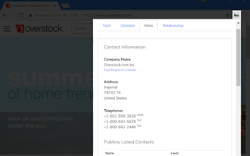 BuiltWith Technology Profiler screenshot