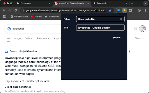 Fast Bookmark screenshot
