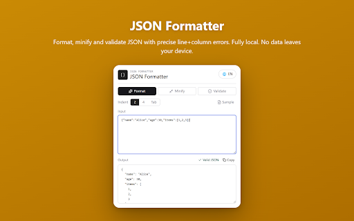 JSON Formatter screenshot