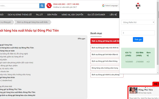 Dịch vụ đóng gói hàng hoá Đông Phú Tiên screenshot
