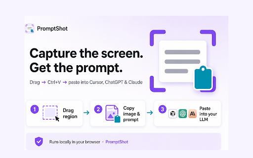 PromptShot ? Screenshot to AI Prompt for Cursor, ChatGPT & Claude screenshot