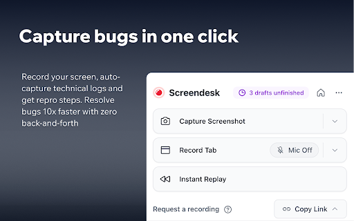 Screendesk - Record & Report Bugs screenshot