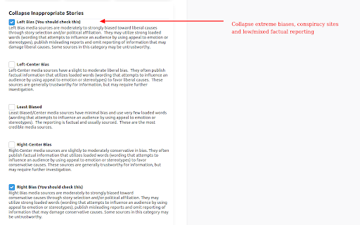 Media Bias Fact Check screenshot