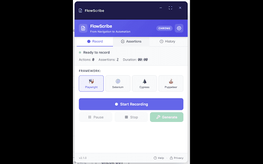 FlowScribe - Playwright & Selenium Recorder screenshot