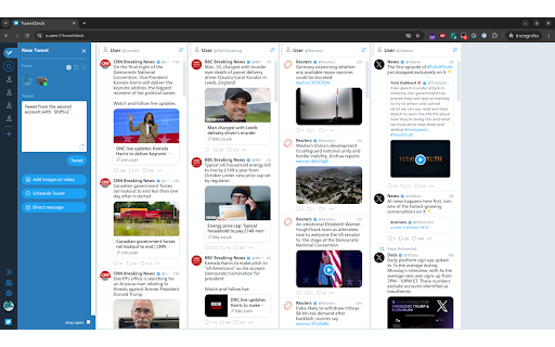 TweetDeck Account Shortcuts screenshot