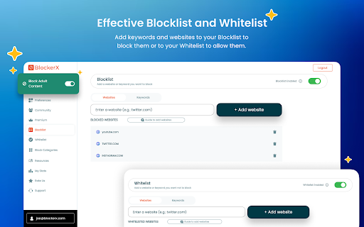 Porn / Adult Blocker, Block Sites - BlockerX screenshot
