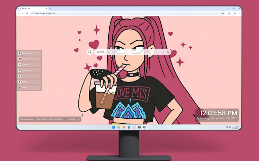 KPop Demon Hunters Mira Bubble Tea Live Wallpaper screenshot