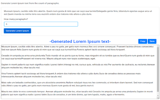 Lorem Ipsum Generator screenshot