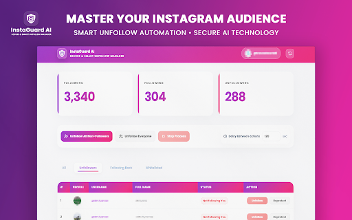 InstaGuard AI for Instagram - Smart Unfollow Manager screenshot