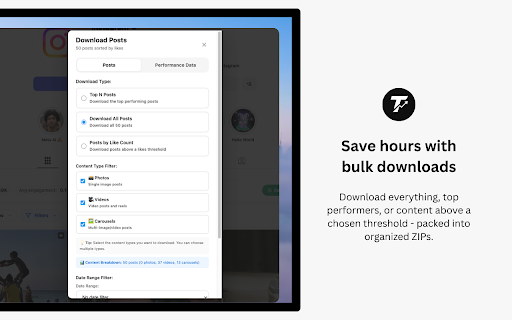 Trendlyst – Content Sorter, Analytics & Downloader for Instagram screenshot