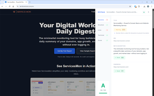 SEO PageRank screenshot