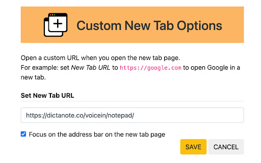 Custom New Tab screenshot