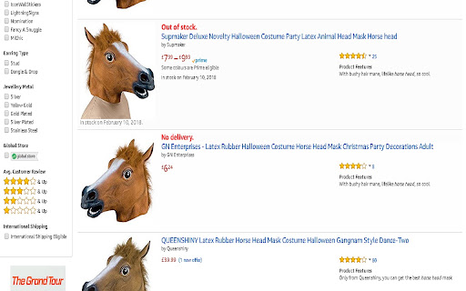 Amazon Global Shipping Filter screenshot