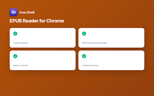 Zovo Shelf - EPUB Reader for Chrome screenshot