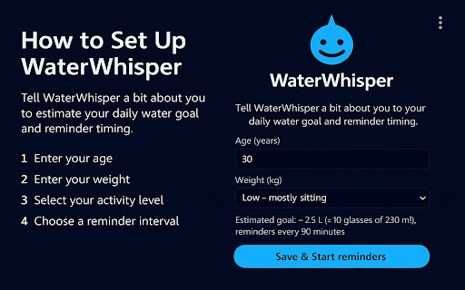 WaterWhisper –  – Gentle Hydration Reminders screenshot