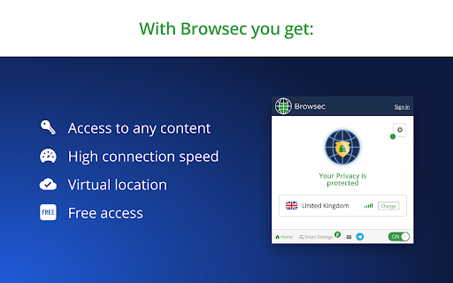 Browsec VPN - Free VPN for Chrome screenshot
