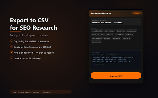 Etsy Keyword Extractor screenshot