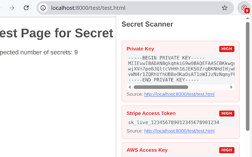 Secret Scanner screenshot