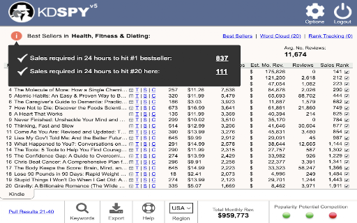 KDSPY – Keyword Research for Authors screenshot