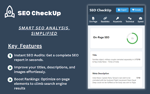SEO CheckUp:Improve Rankings with Detailed Audits screenshot