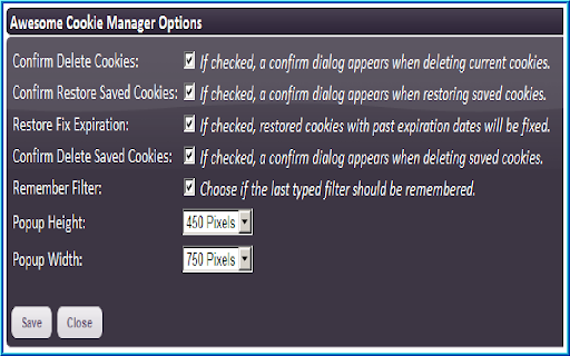Awesome Cookie Manager screenshot