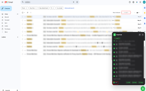 Email List for Gmail™ - Save Search Results as CSV screenshot